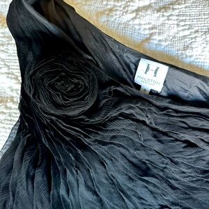 Blue silk one-shoulder Halston Heritage dress